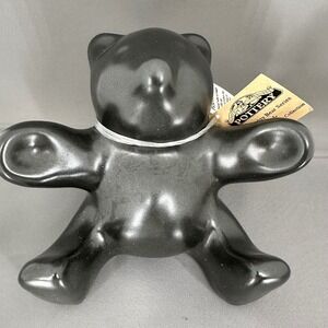 Pigeon River Pottery Mighty Bear Pick-Me-Up Black Matte Figurine T Bullen Signed